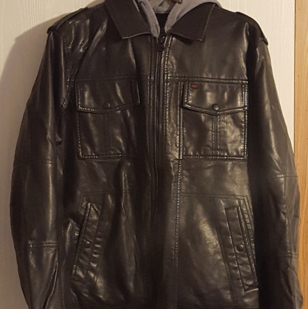 Levi's Faux Leather Hoodie Men's M